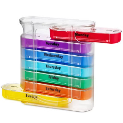 MEDca Weekly Pill Organizer, Four Times-a-Day, 1 Dispenser with Stackable AM/PM Compartments | Target