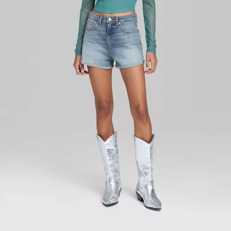Women's High-Rise Rolled Cuff Jean Shorts - Wild Fable™ | Target