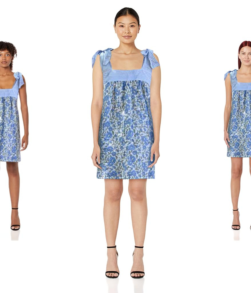 Women Tie Shoulder Mini Dress Floral Ruffle Babydoll Dress Boho Square Neck Sundress Cute Summer ... | Amazon (US)