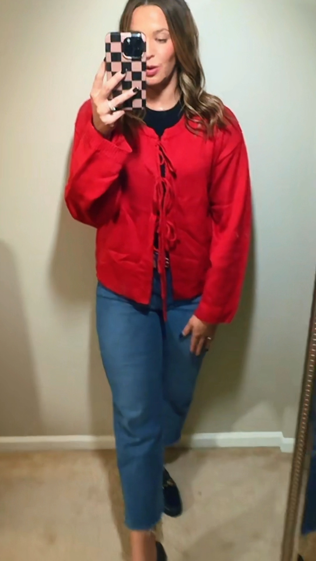 Drop shoulder , front tie cardigan sweater 

#LTKSeasonal #LTKFindsUnder100 #LTKFindsUnder50