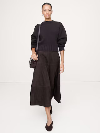 Suede Midi Skirt | Banana Republic (US)