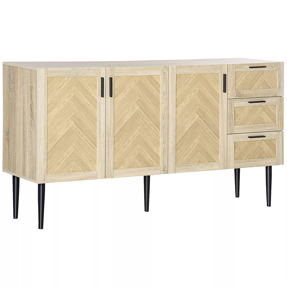 HOMCOM 61.5"L Buffet Cabinet, Rustic Sideboard with Storage Cabinets, Drawers and Adjustable Shel... | Kohl's