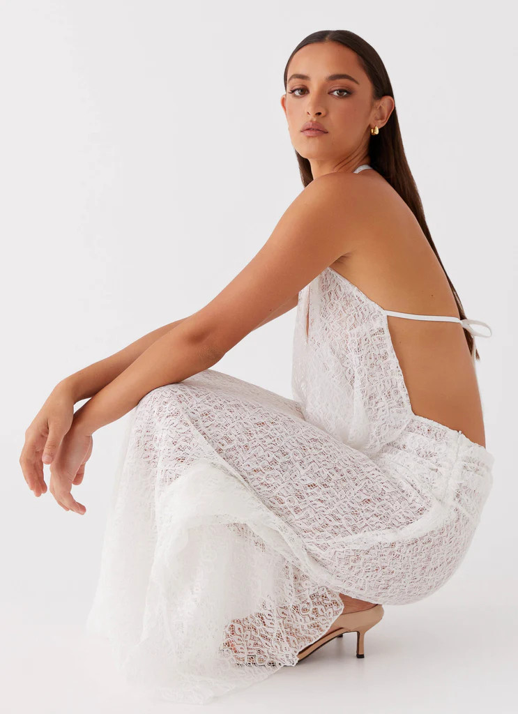 Elysia Lace Maxi Dress - White | Peppermayo (Global)