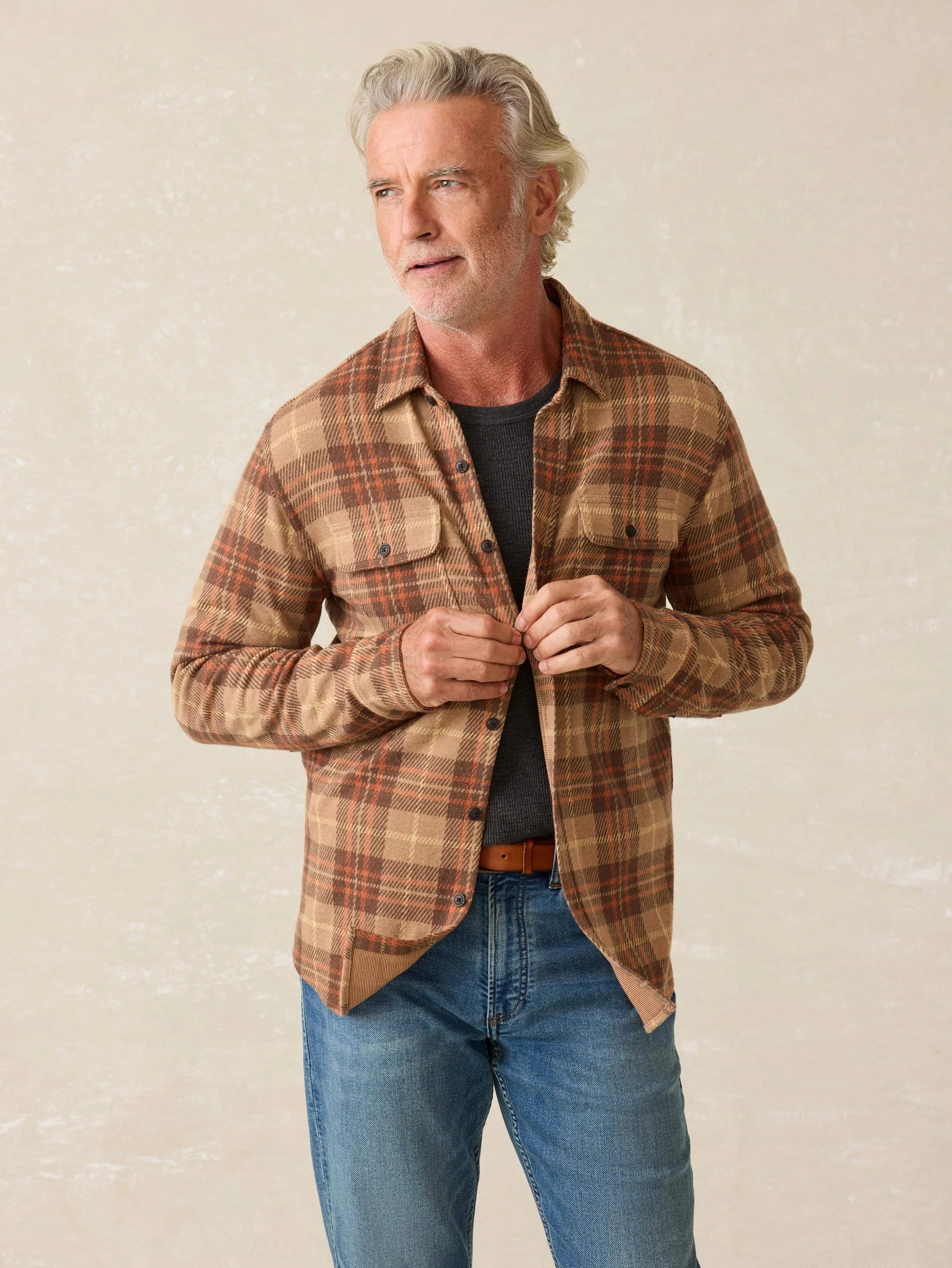 Legend™ Sweater Shirt - Cedar Sands Plaid | Faherty