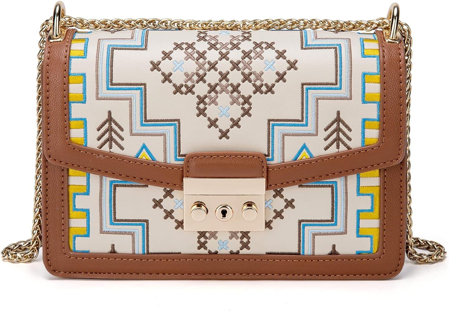 HENG REN Crossbody Bags for Women,Ethnic Customs Leather Purse, Classic Small Shoulder Bag. | Amazon (US)