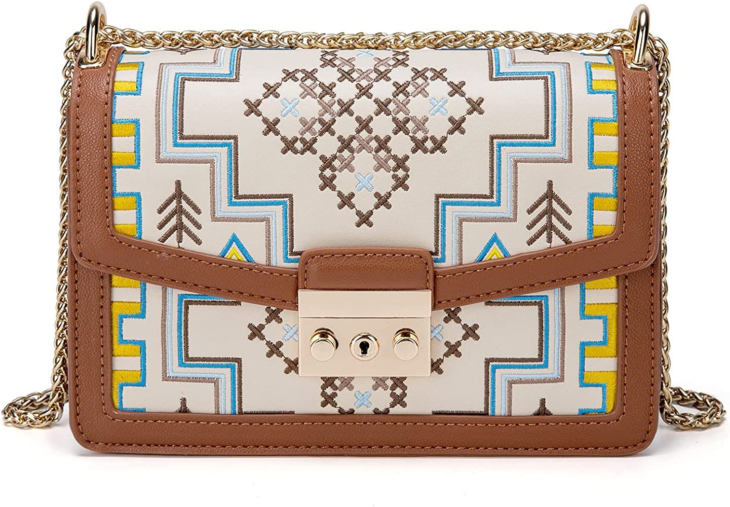 HENG REN Crossbody Bags for Women,Ethnic Customs Leather Purse, Classic Small Shoulder Bag. | Amazon (US)