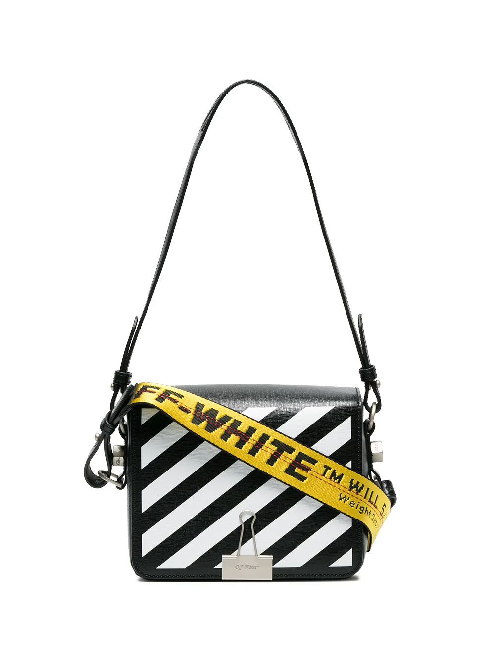 Off-White Black Diagonal Binder Clip Shoulder Bag | FarFetch Global