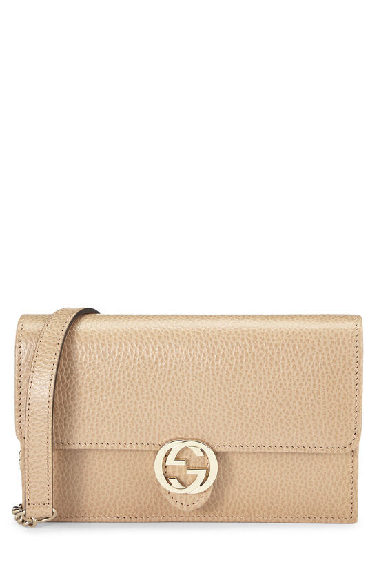 Gucci Beige Leather Interlocking Wallet On Chain (WOC) QFBJWK1LIH013 | WGACA | What Goes Around Comes Around