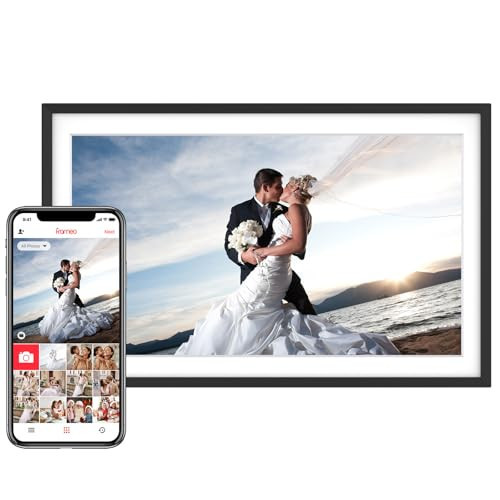 Skyrhyme 15.6'' Digital Picture Frame with 1920x1080 IPS Touch Screen, 32GB Frameo WiFi Digital Photo Frame, Share Photos/Videos and Send Best Wishes via Free App | Amazon (US)