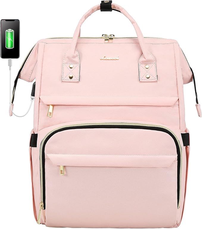 Laptop Backpack for Women Fashion Travel Bags Business Computer Purse Work Bag with USB Port, Pin... | Amazon (US)