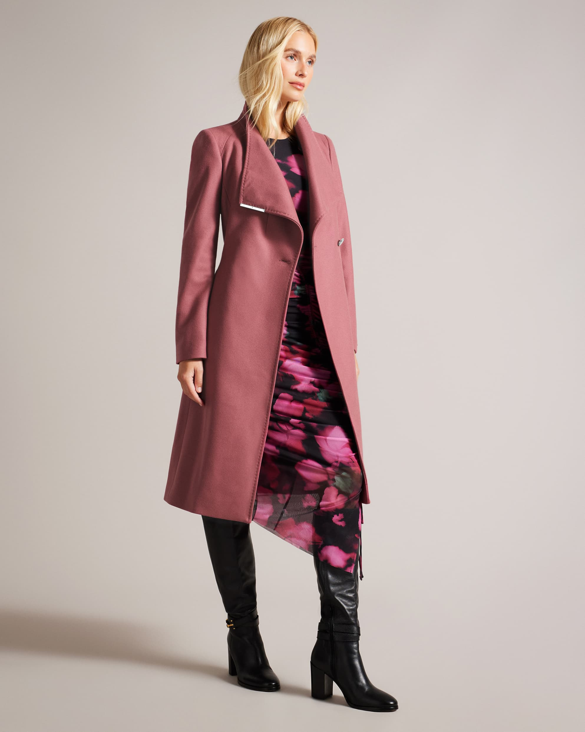RoseManteau croisé ceinturé en laine | Ted Baker FR