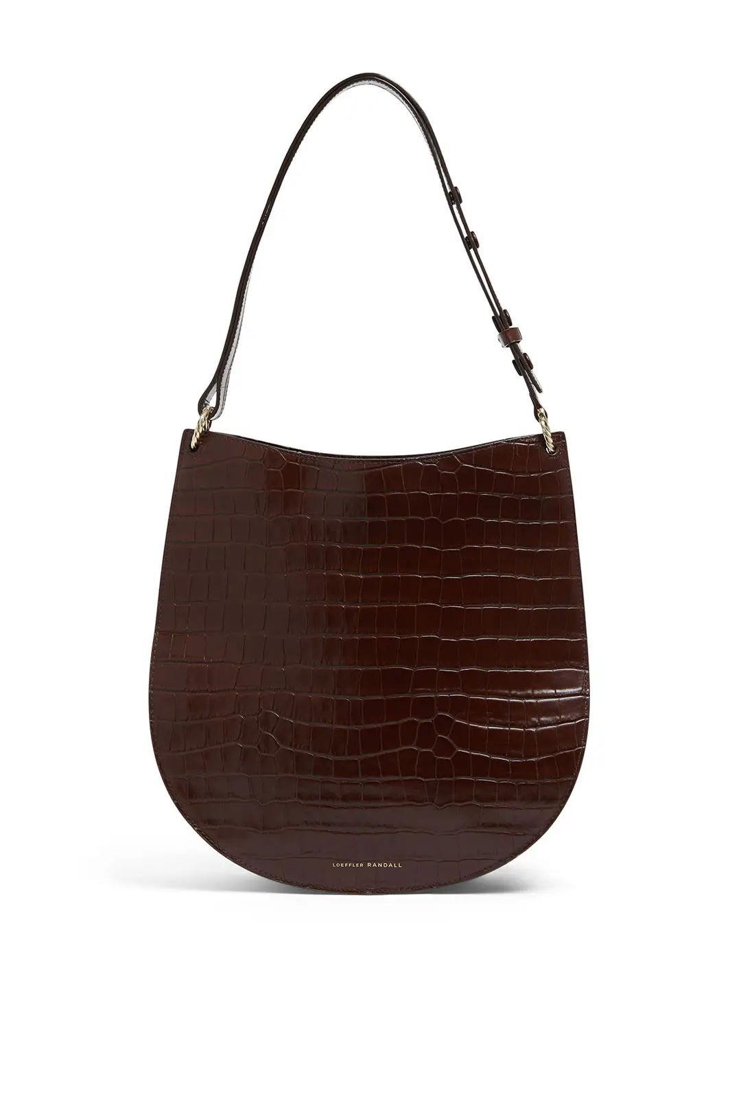 Loeffler Randall Chocolate Caroline Twisted Ring Leather Hobo Bag | Rent the Runway