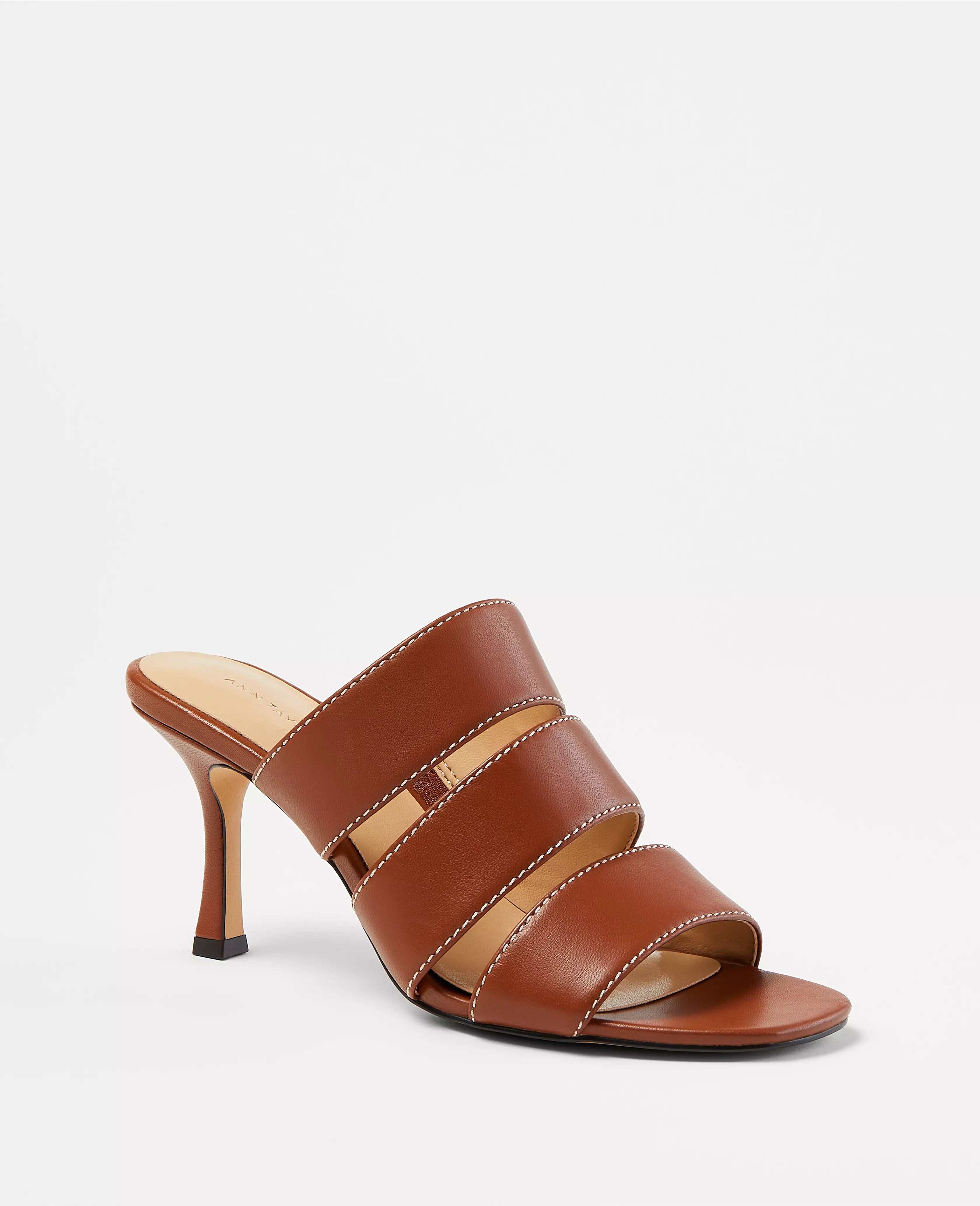 Three Strap Leather Sandals | Ann Taylor (US)