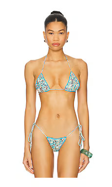 Indah Lotus Hand Painted Floral Triangle Bikini Top in Mandala from Revolve.com | Revolve Clothing (Global)