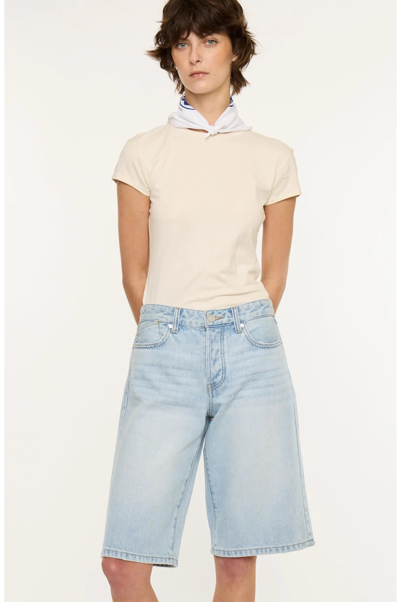 Darla Drape Low Slung Baggy Denim Jort (Women) | Nordstrom | Nordstrom