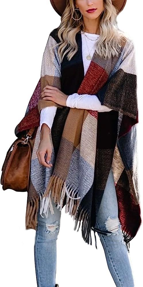 Plaid Blanket Poncho | Amazon (US)