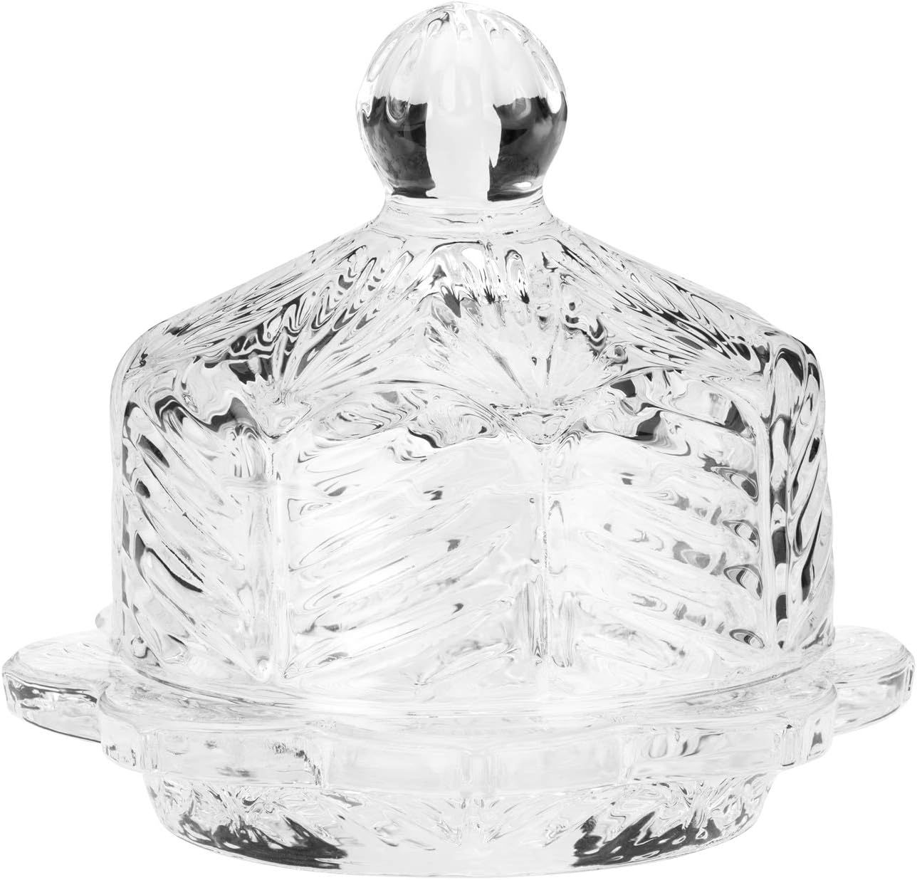 Amici Home Eloise Glass Butter Dish | Small Round Butter Keeper with Dome Lid Handle | Round Crys... | Amazon (US)