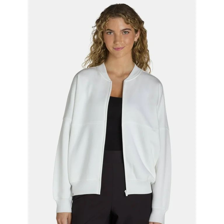 Avia Women's Fleece Bomber Zip-Up Sweatshirt, Sizes XS-XXXL | Walmart (US)