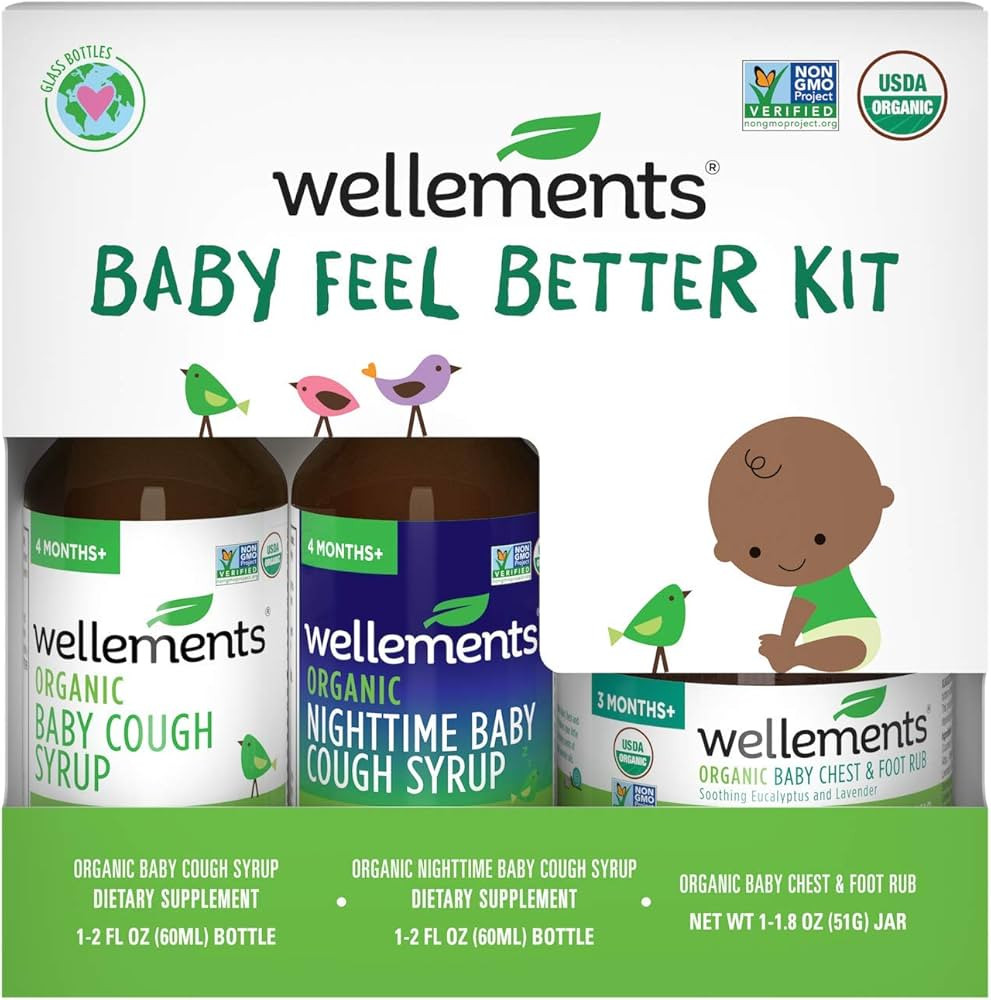 Wellements Organic Baby Feel Better Kit | Organic Baby Cough Syrup, Organic Nighttime Baby Cough ... | Amazon (US)