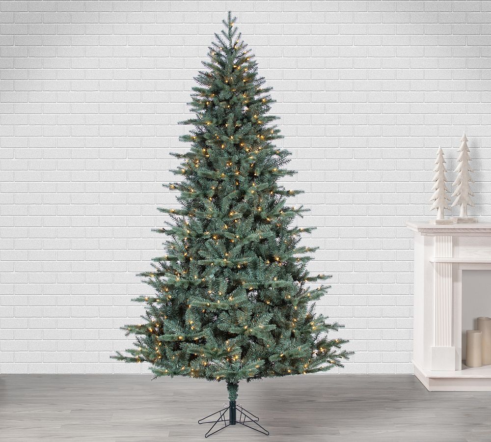 Lit Blue Spruce with Power Pole Artificial Christmas Tree | Pottery Barn (US)