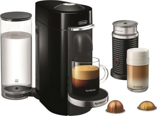 Nespresso - VertuoPlus Deluxe Coffee Maker and Espresso Machine with Aeroccino Milk Frother by DeLon | Best Buy U.S.