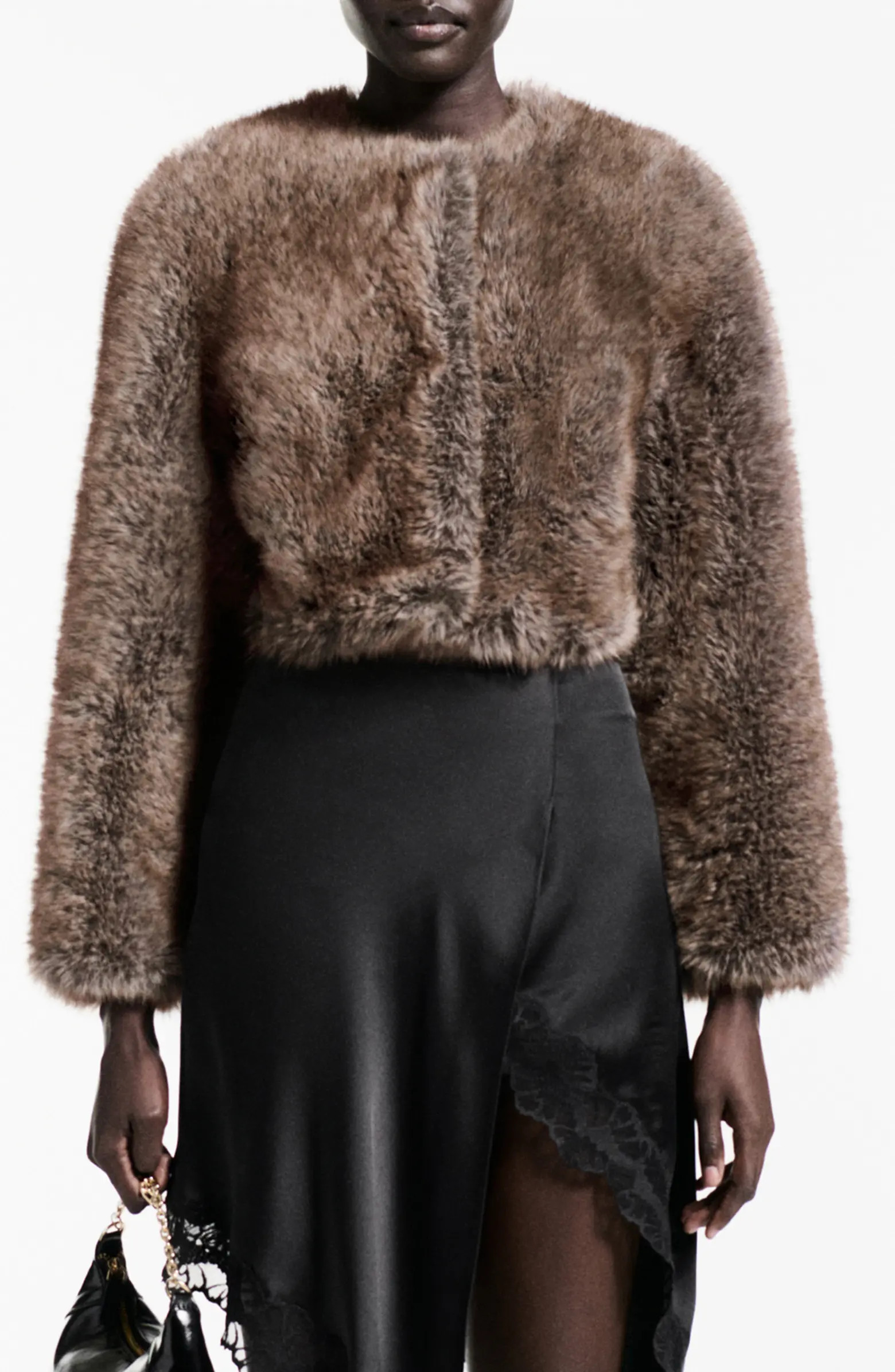 MANGO Boleta Faux Fur Crop Jacket | Nordstrom | Nordstrom