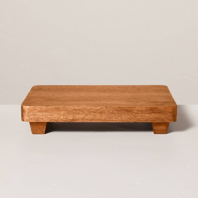 10"x13" Footed Wood Serving Trivet Pickled Black - Hearth & Hand™ with Magnolia: Mango Wood Rectangular Table Tray, Farmhouse Style | Target