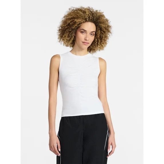 Avia Women's Shirred Ribbed Cinch Ballet Tank, Sizes XS-XXXL | Walmart (US)