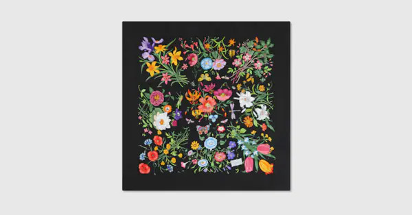 Gucci - Printed Flora silk twill carré | Gucci (US)