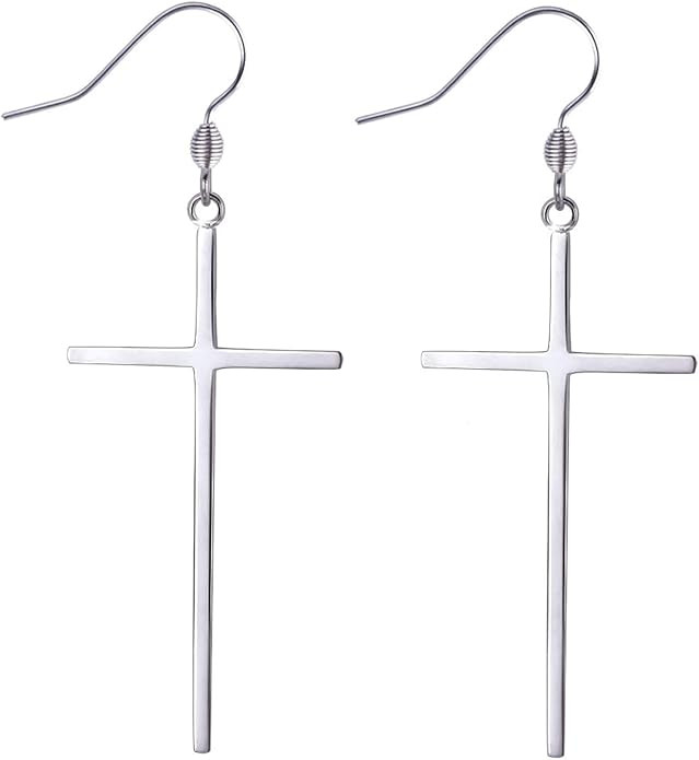 Jeka Hypoallergenic Stainless Steel Cross Earrings Long Dangle Minimalist Jewelry for Women Girls... | Amazon (US)