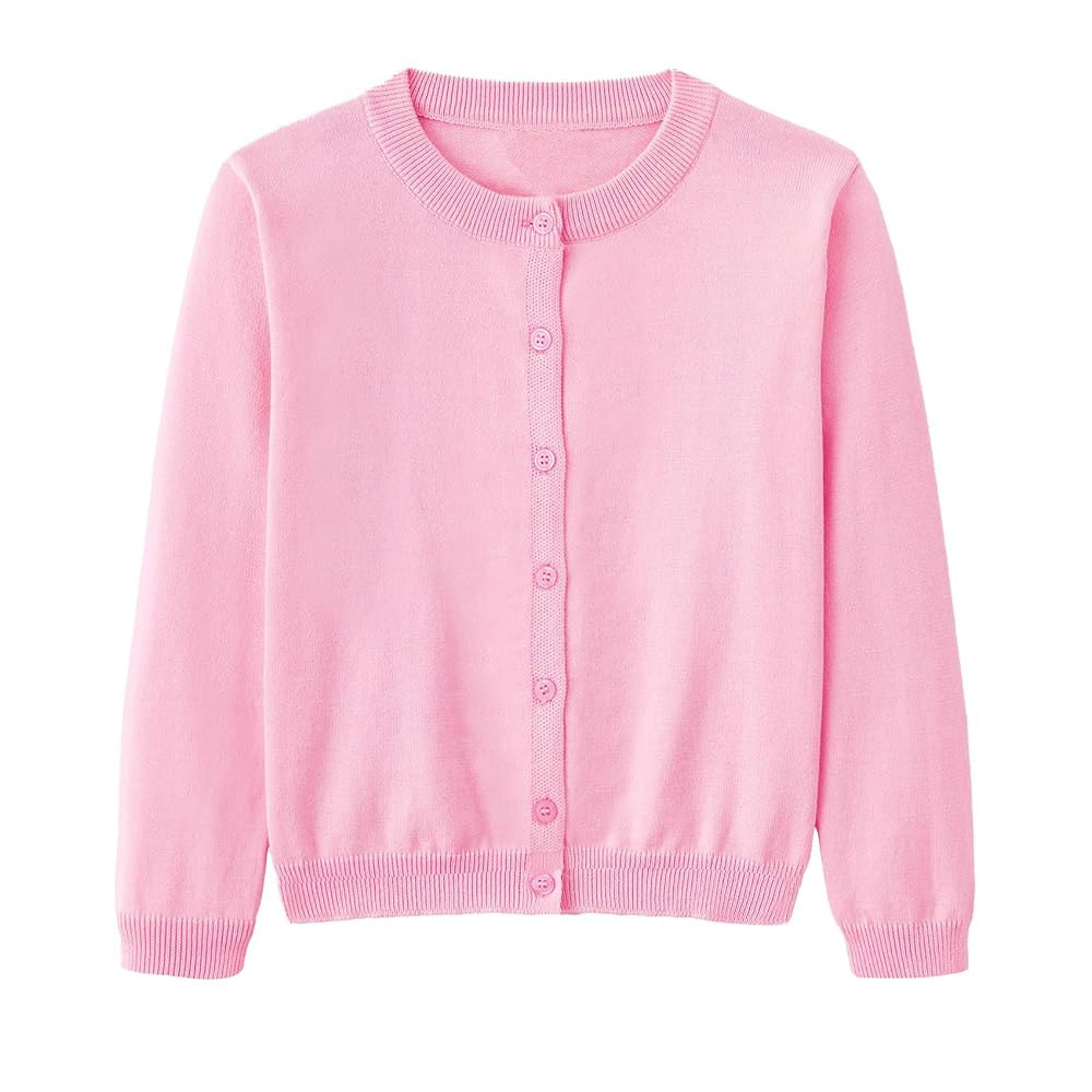 Girls Cardigan Sweater School Uniforms Toddler Long Sleeve Button Knit Solid Sweaters Tops | Amazon (US)