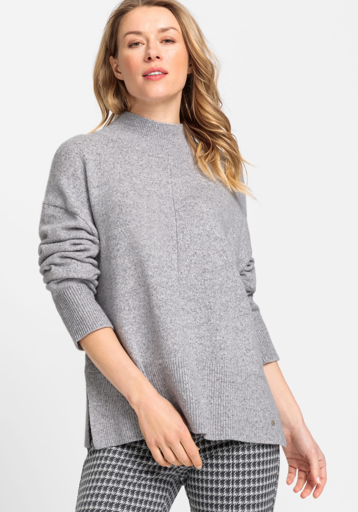 Olsen Women's Mock Neck Sweater - Pearl grey melange | Macy's