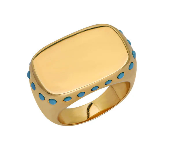 Turquoise Engraveable Ring | Goldbug Collection