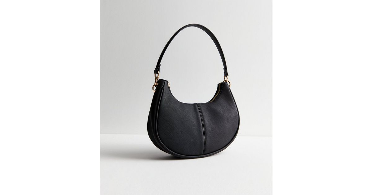 Black Leather-Look Scoop Shoulder Bag | New Look | New Look (UK)
