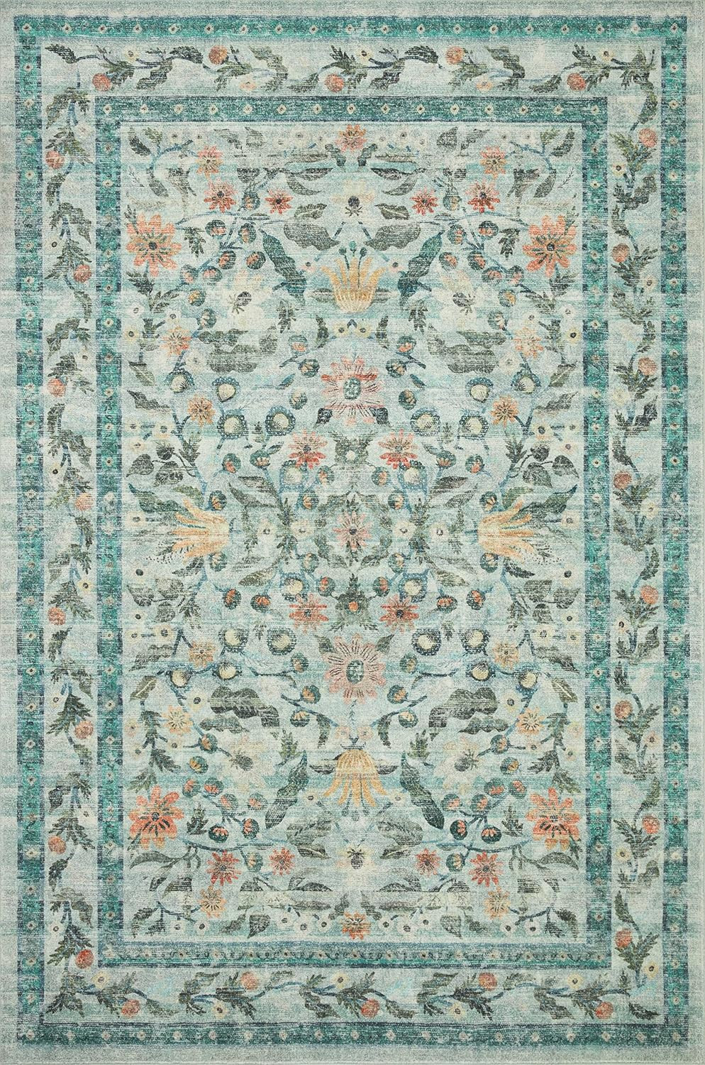 Loloi Rifle Paper Co. Courtyard Collection COU-03 Sage 5'-0" x 7'-6" Area Rug feat. CloudPile | Amazon (US)