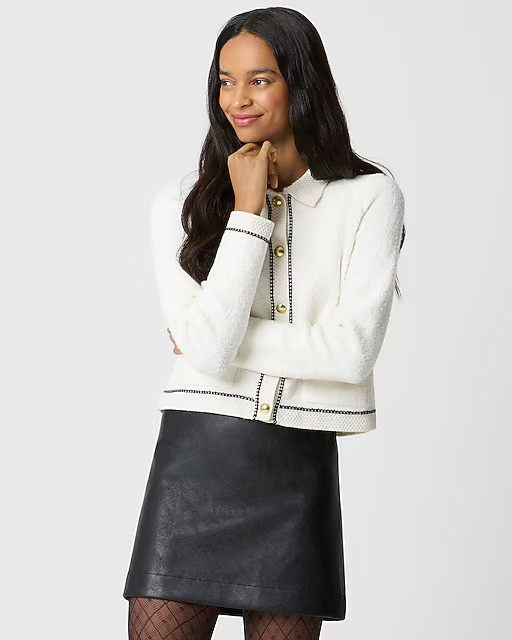 Faux-leather A-line mini skirt | J.Crew Factory