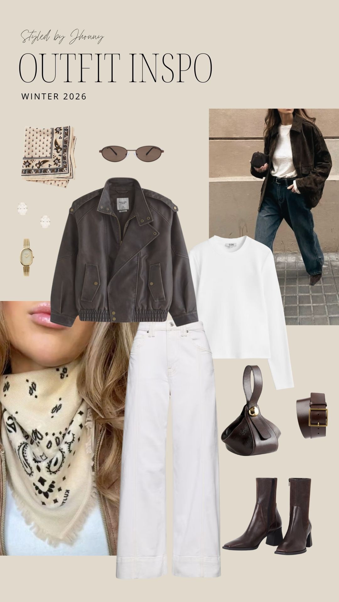 Winter outfit inspo for brown leather jackets!

#LTKootd
