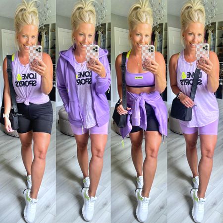 I usually love my basic black workout clothes but when I saw all of the pretty purple @loveandsports gear @walmart I couldn’t resist!!!!! #ad #loveandsports I love mixing it all up to create many different looks too!!!! If you haven’t checked out this line from @walmartfashion you are missing out on some great stuff!!!!
⬇️⬇️⬇️
Sized up to medium in everything for a roomier fit! Shoes are TTS 

#LTKsalealert #LTKstyletip #LTKFitness