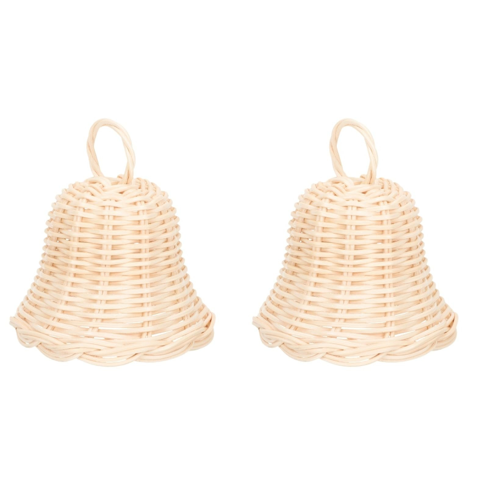 LIFKOME 2pcs Rattan Bell Shape Ornaments for Xmas Decorative Pendant Hand-Woven Christmas Home De... | Amazon (US)