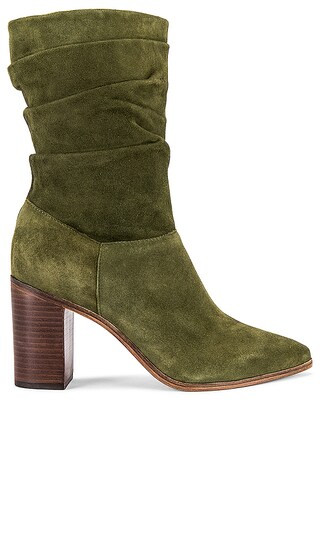 Ashlee Block Bootie in Military Green | Revolve Clothing (Global)