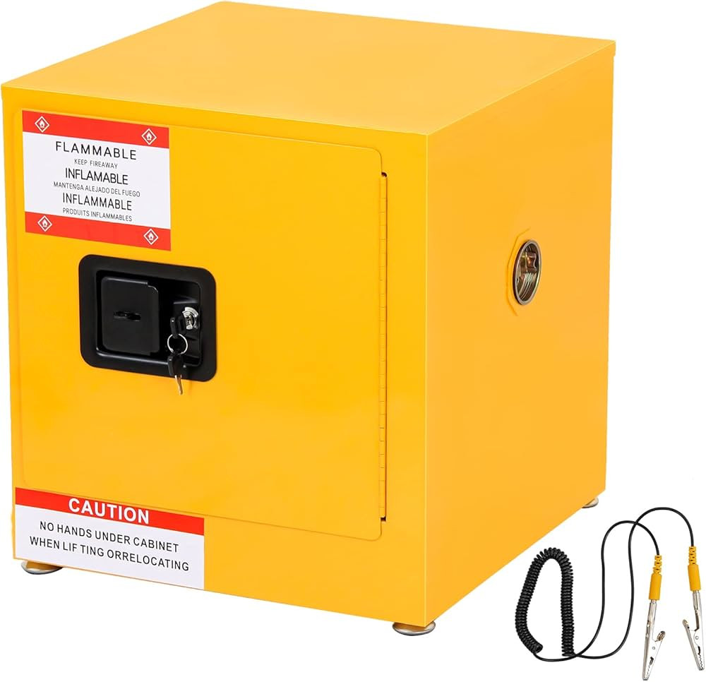 Safety Storage Cabinet for Flammable Liquids, 17x17x18 Safety Cabinet Yellow, Explosion Proof Cab... | Amazon (US)