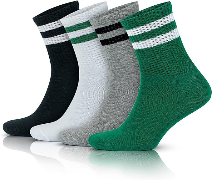 GoWith 3-4 Pairs Cotton Colorful Retro Thin Striped Socks for Men & Women, Casual Soft Lightweigh... | Amazon (US)