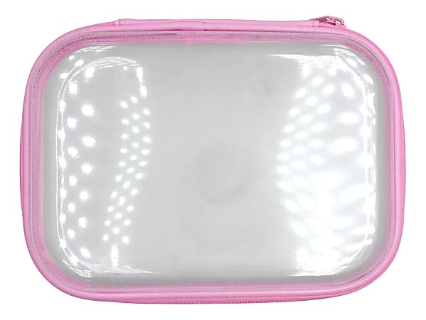 Office Depot Brand Clear Pencil Case With Trim 9 x 6 34  Light Pink - Office Depot | Office Depot and OfficeMax 