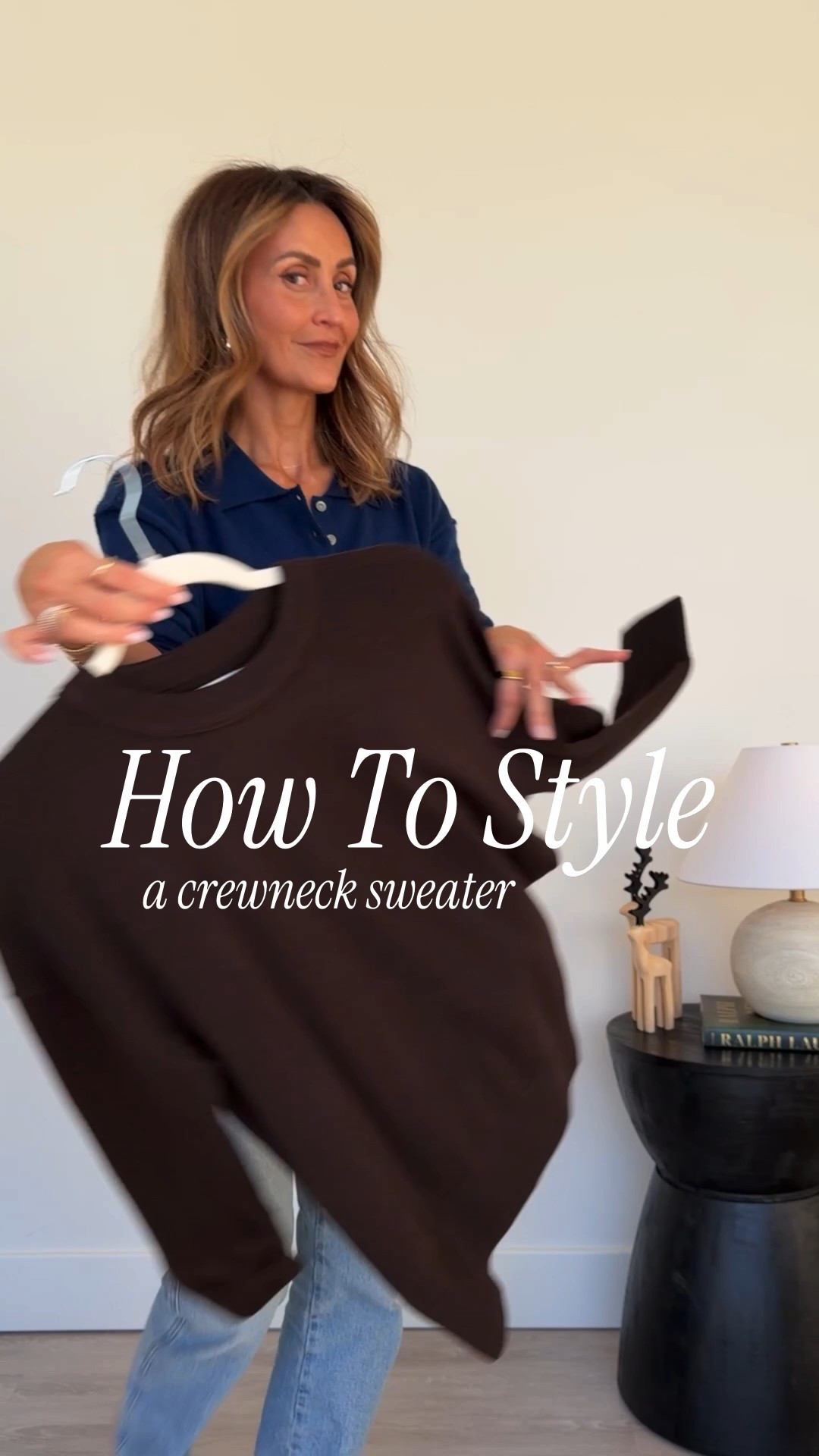 How to style a classic lightweight crewneck sweater 4 ways for different seasons! Sweater on sale size small - added similar items for the sold out pieces! Jeans 25/26 

#LTKgrwm #LTKootd #LTKOver40