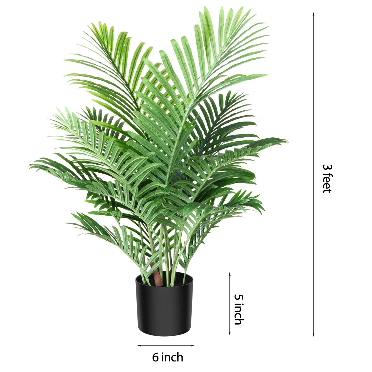 Primrue Adcock 3ft Faux Majesty Palm, Artificial Palm Plant for Home and Office Decor, Fake Indoo... | Wayfair North America