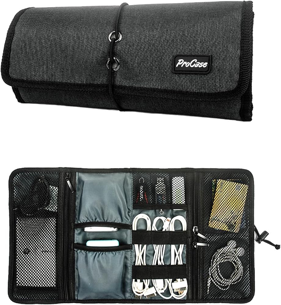 ProCase Electronic Organizer Cord Pouch, Travel Cable Charger Phone Accessories Bag Organizer Rol... | Amazon (US)