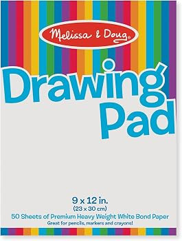 Melissa & Doug Drawing Pad (9 x 12 inches) With 50 Sheets of White Bond Paper | Amazon (US)