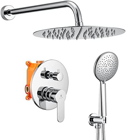 Shower System,Wall Mounted Shower Faucet Set for Bathroom, High Pressure 10" Rain Shower head and... | Amazon (US)