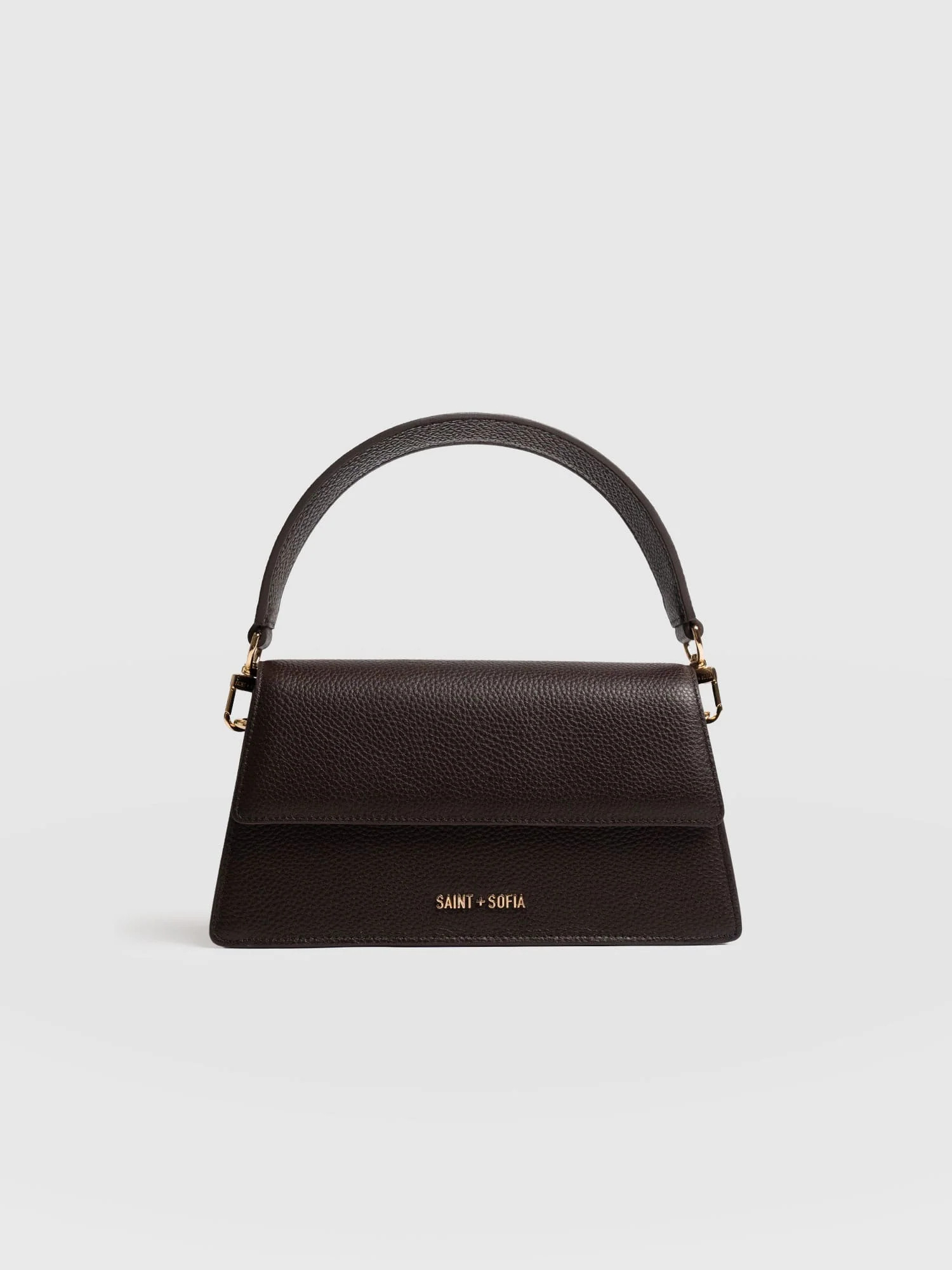 Lennox Half Flap Bag - Chocolate | Saint + Sofia