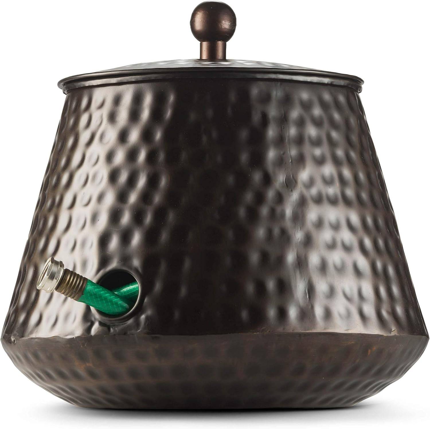 Decorative Garden Hose Pot Storage Holder with Lid Copper Finish 12 x 16 Inches (Magnetic Steel) | Amazon (US)